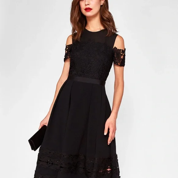 Ted Baker Structured Dress with Lace detailing - Picture 3 of 6